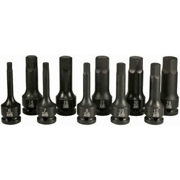 ATD Tools 4605 12 Drive 10Piece Metric Impact Hex Driver Set, Includes