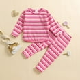 thumbnail image 2 of Caqnni Girl Baby Clothes Toddler Fall Winter Outfits Sweatshirt Pants 2 Piece Set Shirt Sweatpants Suit Homewear 3 6 9 12 18 24 Months 2T 3T(Pink,12-18 Months), 2 of 7