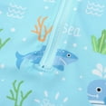 thumbnail image 5 of Toddler Swimsuit Boy Toddler Baby Boys Sea Animal Print Short Sleeve Cartoon Prints One Piece Swimwear Beach Swimsuit Toddler Swimsuit Light Blue 2 Years-3 Years, 5 of 7