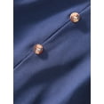 thumbnail image 6 of Little Girl’s Solid Color Dress Casual Knotted V-neck Button Suspender A-line Dress, 6 of 9