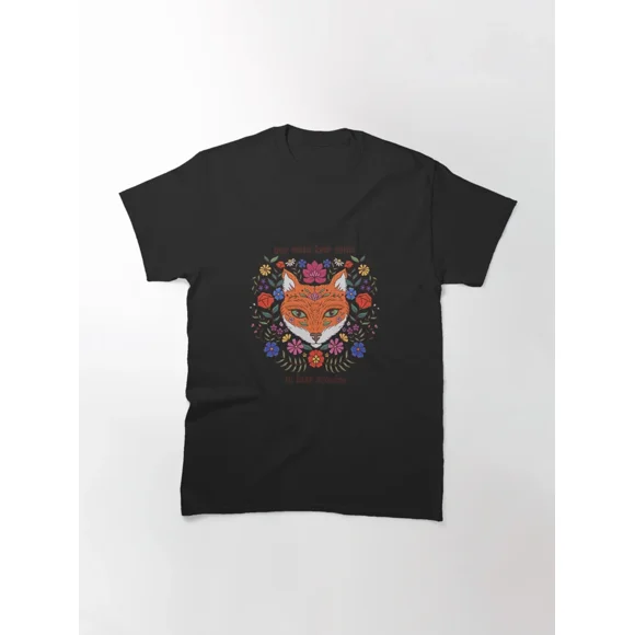 Boho Fox Floral Growth Inspirational Quote T-Shirt ,for Men & Women, up to Size 5XL