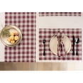 thumbnail image 6 of Set of 4 Pure Linen Burgundy and Natural Placemats 14 x 19 Inch – Morgan Check, Handcrafted, 6 of 6