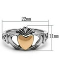 thumbnail image 2 of Two-Tone IP Rose Gold Stainless Steel Ring with No Stone for Women Celtic Theme No Stone Stone Color Style TK1156 Size 9, 2 of 3