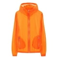 thumbnail image 3 of BiZtdJrK Lightning Sale! Women's Sun Protection Jacket Plus Size Zip Up Lightweight Hooded Cooling Shirts Casual Sun Proof Running Cycling Tops Jackets with Pocket Orange XXXL, 3 of 8