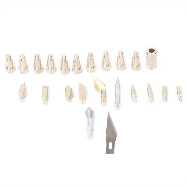 Outil de Pyrographe, 22 pcs Pyrographe à Bois Électrique Ensemble de Tête de Fer à Souder au Bois Design Simplifié