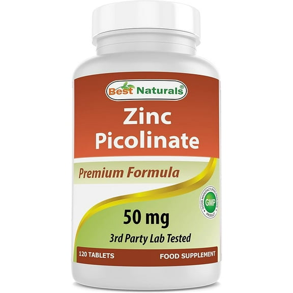 Best Naturals Zinc 50 mg (as Zinc Picolinate) 120 Tablets