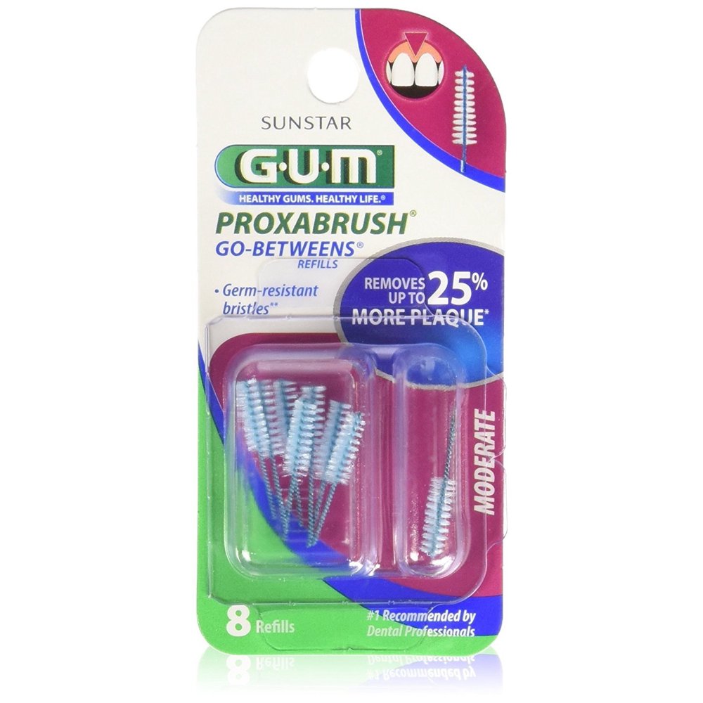 GUM GoBetweens Cylindrical Proxabrush Refills Moderate [612] 8 Each