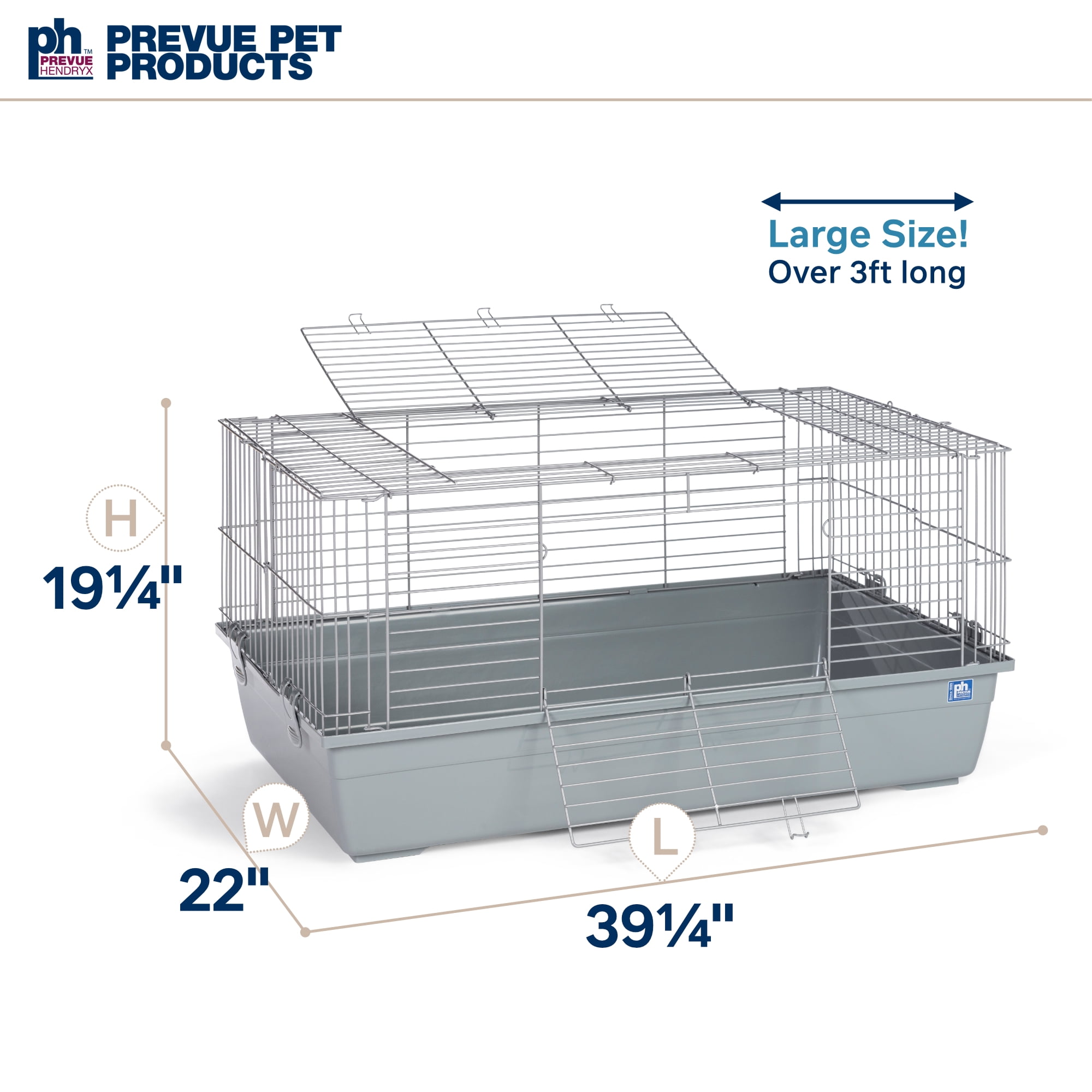 Prevue Pet Products Medium Rectangular Small Animal Rabbit Tubby with Gray Base