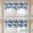 thumbnail image 5 of Blue Garden Tie Up Valance Curtains for Windows, Kitchen Curtains Window Treatments, Retro Mountain Tree Forest Landscape Short Window Shades Valances for Bedroom Bathroom Cafe 54"x18", 5 of 8