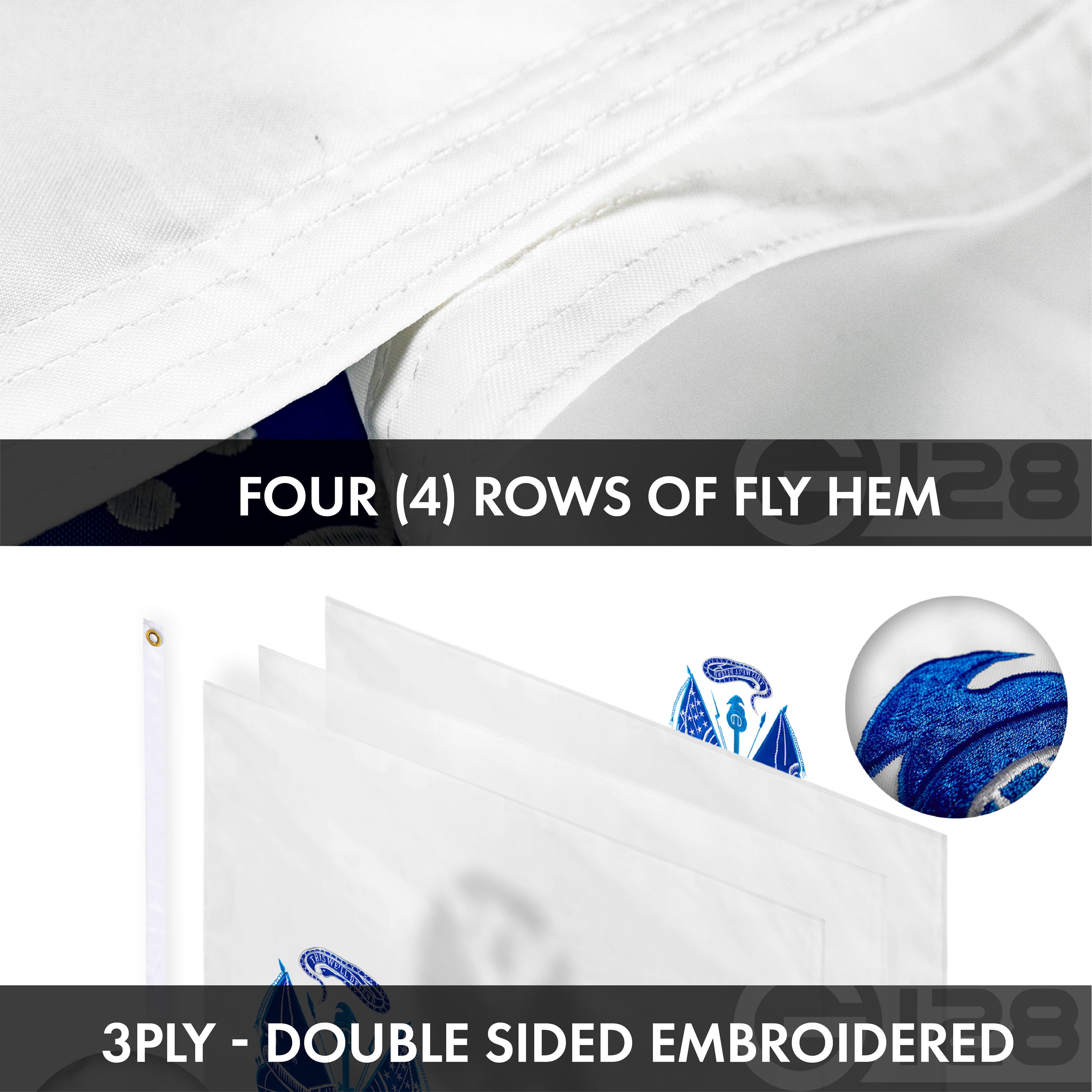 G128 Wholesale Lot: 3x5 ft USA Embroidered Flag & 3x5 ft US Army Double-Sided Embroidered Flag