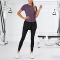 thumbnail image 2 of Ccpelsie Workout Sets for Women Two Piece Outfits Seamless High Waist Leggings Yoga Crop Tops Athletic Sports Gym Sets(Dark Purple,S), 2 of 6