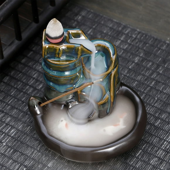 Suncoda Incense Burner, Incense Waterfalls, Incense Cones Beautiful Scenery Backflow Insense Metal Incense Aromatherapy Ornament Home Yoga Decoration
