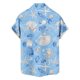 thumbnail image 5 of Blusa y camisa de manga corta con cuello vuelto para hombre, blusa informal de moda con cuello vuelto, blusa estampada de manga corta con botones, blusa de poliéster para hombre, 5 of 6
