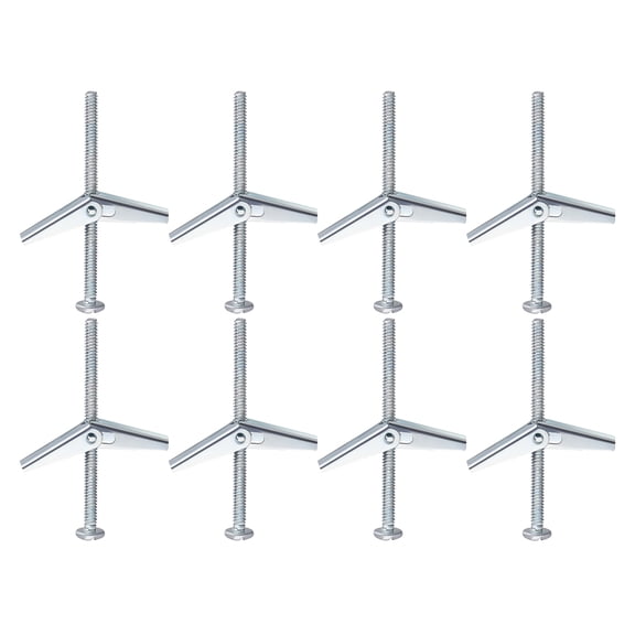 LABSERRON 30 Sets Metal Toggle Bolts and for Drywall Anchors Hanging Heavy Items Silver 1.6X1.6X0.2in