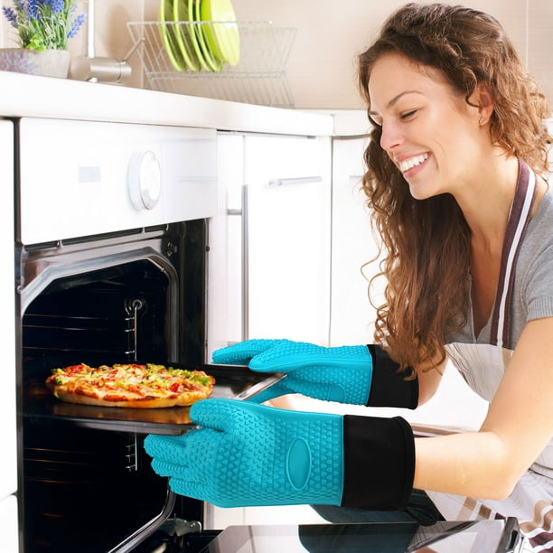 Gants de four - Gant de four en silicone résistant à la chaleur à 500  degrés - Gants de cuisson sans danger pour les aliments pour cuisiner dans  la