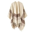 thumbnail image 1 of Womens Stripe Color Blocking Color Blocking Autumn Spring Winter Windproof Warm Fashion Cloak Shawl Cardigan Shawl, 1 of 2