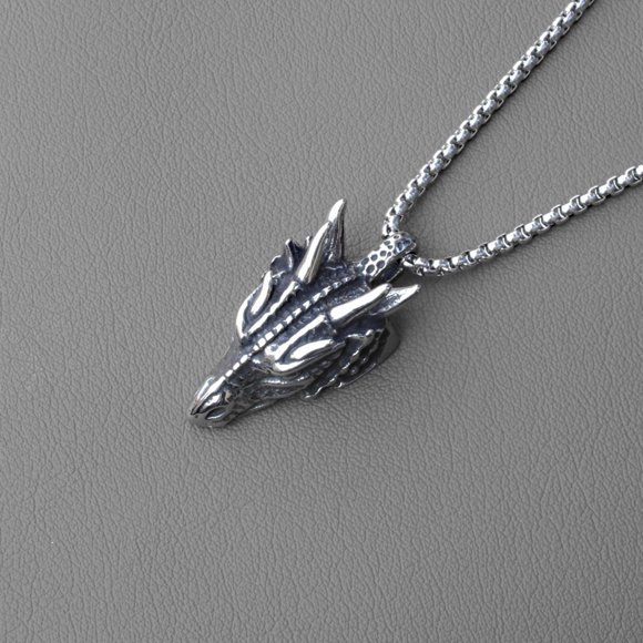 iTNHFP Custom Necklace for Women Silver Retro Style Hop Men'S Stainless Steel Necklace Pendant Border Europe And The United States Fashion Pendant