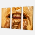thumbnail image 3 of Designart ' Close Up Of Female Lips With Bright Golden Makeup i ' Modern Canvas Wall Art Print, 3 of 3