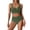 A-Green129, variant on Puliio Women's High Waist Tummy Control Bikini Set Two Piece Swimsuit V Neck Twist Front Swimwear