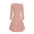 thumbnail image 6 of Busydd Dresses for Women Trendy Ribbed Button Long Sleeve Dress for Women Casual Warm Solid Color Winter Clothing for Women with Fuzzy Hood S, 6 of 6