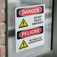 thumbnail image 4 of (2 Pack) Do Not Touch Switches Bilingual OSHA Danger Sign 5 Inch X 7 Inch Vinyl Label Decal Sticker Weather Resistant, UV Protected for Workplace, Business, and Construction Site, Made, 4 of 7