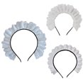 thumbnail image 3 of Yauxim Headband Cosplay Maid Hair Hoop Women Elegant Pleated Lace Makeup Headbands for Girl Stage Halloween Performances Headpieces, 3 of 6