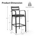 thumbnail image 2 of Ktaxon Set of 2 Outdoor Bar Stools, Aluminum All-Weather with Cushion for Patio Backyard Poolside Gray, 2 of 7
