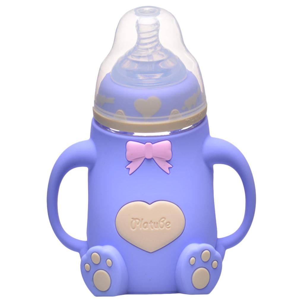240ML Glass Baby Bottle BPA Free With Included Nipple and Sippy Cup Spout 