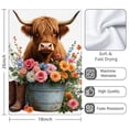 thumbnail image 3 of 2 Pcs Funny Kitchen Towels,Highland Cow with Flowers Microfiber Dish Towels,Kitchen Tea Towels,Kitchen Towel Set (18" X 26"), 3 of 3