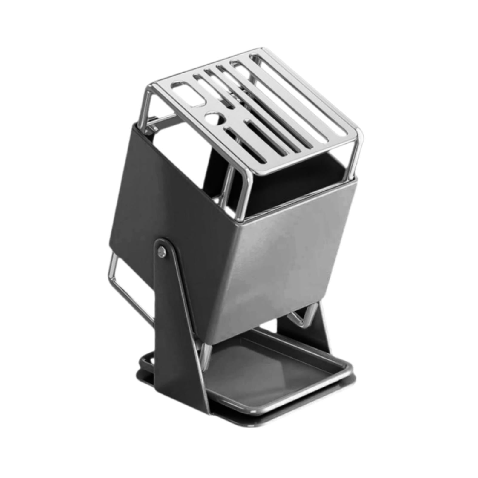 Fiocias Kitchen Knives Holder Stand Stainless Steel Utensil Block Space Saving Organizer Gray