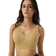 thumbnail image 3 of Seamless V-Neck Bra with Back Closure 9178,Sand,One Size, 3 of 8