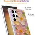 thumbnail image 4 of Case for Samsung Galaxy S22 Ultra, Colorful Retro Oil Painting Print Flowers Laser Glossy Cute Exquisite Floral Blossom Phone Cover Stylish Durable TPU Protective Case for Girls Women - Pink, 4 of 17