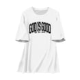 thumbnail image 4 of Arlun Christian T Shirts for Women God Is Good All the Time Letter Print Shirt Oversized Jesus Religious Faith Inspirational Short Sleeve Tees Bible Verse Crewneck Loose Casual Tops White XL, 4 of 4