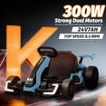 thumbnail image 3 of Go kart for Kids Ages 6 12, 24V Electric Drift Kart Ride on with 300W Motors, 360° Drift, 8.5 MPH, Adjustable Seat - Blue, 3 of 6