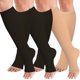 thumbnail image 1 of 3 pares de calcetines de compresión con puntera abierta de 15-20 mmHg para mujeres y hombres, hasta la rodilla, sin puntera, para la circulación., 1 of 6