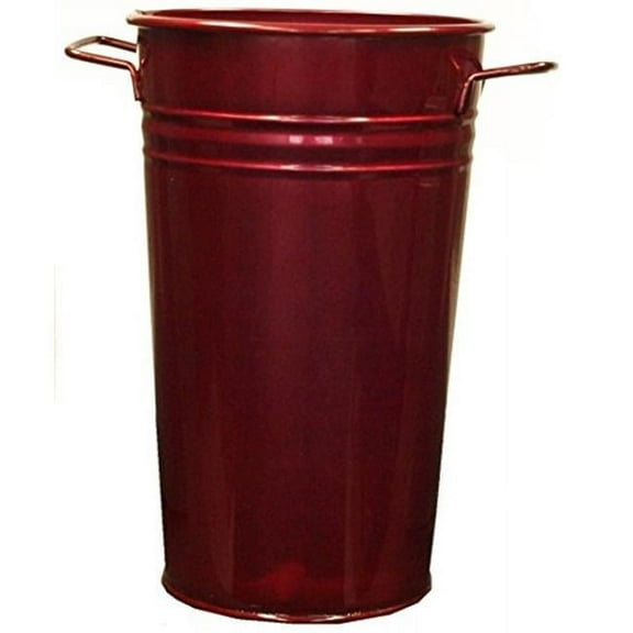 Houston International Trading 8300E GA 7 in. dia. x 12 in. Enameled Galvanized Vase, Glazed Apple