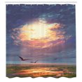 thumbnail image 3 of Ambesonne Landscape Shower Curtain, Beaming Sun Clouds, 69"Wx84"L, Blue Orange, 3 of 5
