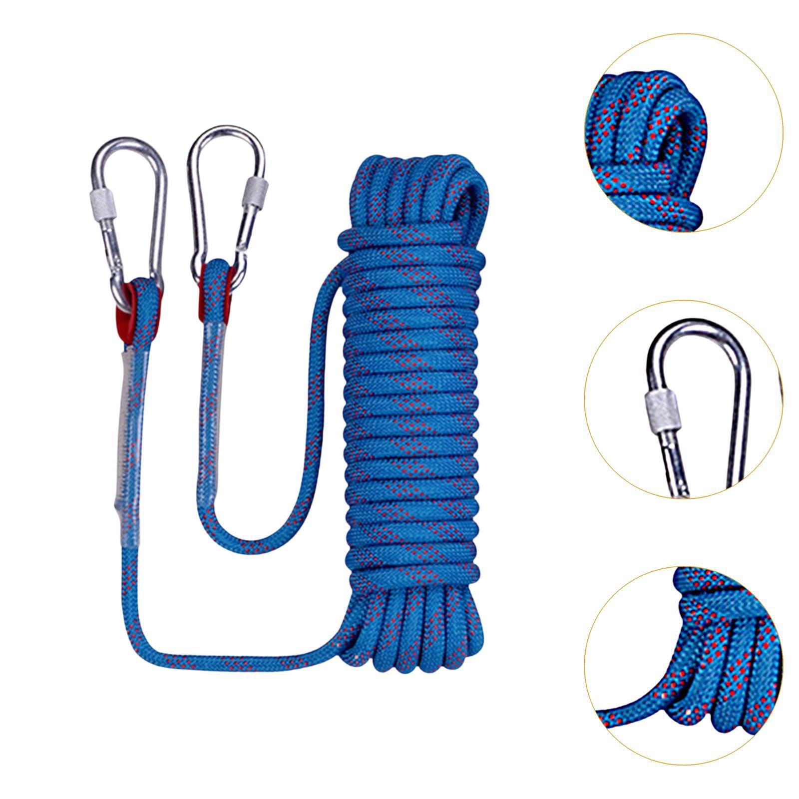 Wswqop Climbing Rope Equipment Portable Compact Outdoor Accessory,with Buckle Rappelling Rope Parachute Rope for Rock Climbing 1cmx30M