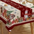 thumbnail image 3 of Christmas Tablecloth, Christmas Snowman Table Cloth Rectangle 60x84 inch, Oblong Winter Xmas and Santa Kitchen Christmas Table Decorations for Home,Dinner,Party, 3 of 6