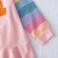thumbnail image 5 of Odeerbi 3-12 Year Toddler Girls Rainbow Embroidery Hooded Sweatshirt Dress Spring Fall Cute Long Sleeve Cotton Hoodie Dress Round Neck Colourful Fishtail Dress Toddler Girls Clothes, 5 of 8