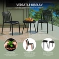 thumbnail image 4 of WestinTrends Playa 3-Piece Outdoor Patio Bistro Balcony Furniture Set With Stackable Chairs, Black, 4 of 15