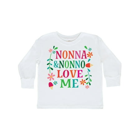 

Inktastic Nonna And Nonno Love Me Gift Toddler Toddler Girl Long Sleeve T-Shirt