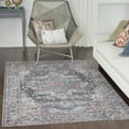 thumbnail image 3 of Nicole Curtis Machine Washable Vintage Boho Light Blue Multi 5'3" x 7'3" Area Rug, (5' x 7'), 3 of 11