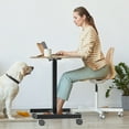 thumbnail image 5 of EDX Small Standing Desk with Mobile Portable Rolling Wheels, Height Adjustable desk for Home Office,Rust Brown, 5 of 6