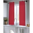 thumbnail image 5 of Pure Red Sheer Curtains 39 Inch Length 2 Panels Set for Living Room/Bedroom, Simple Solid Color Kitchen Curtains with Grommet Semi-Sheer Curtains Drapes Voile Window Treatments 27.5"x39"x2, 5 of 7