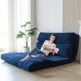 thumbnail image 6 of MAXYOYO Fluffy Soft Bean Bag Sofa Bed,Extra Thick Adult Floor Mattress with Washable Soft Faux Fur Cover,Folding sofa bed for Bedroom Living Room,Navy,Twin, 6 of 7