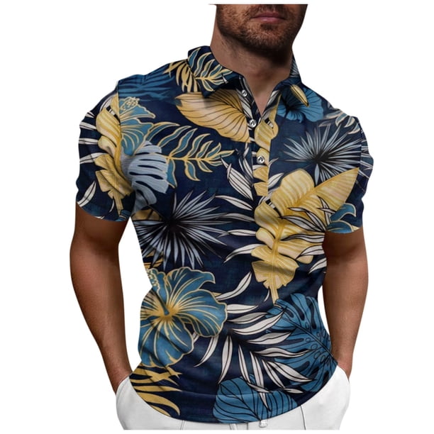 Summer Men's Performance Micro Elastic Short Sleeve Golf Short Sleeve Top M