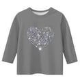 thumbnail image 4 of OGLCCG Girls Valentines Shirts Cute Heart Print Glitter Sequin Tunic Shirts Kids Casual Round Neck 3/4 Length Sleeve Tee Tops 3-12 Years, 4 of 4