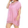 thumbnail image 5 of TIHLMK Plus Size Cover up Swimsuit for Women Ladies Loose Solid Color Hand Hook Stitching V-neck Qversized Blouse Beach Dress Swimsuit Cover Up, 5 of 5