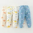 thumbnail image 5 of LYMAYTER Infant Cotton Pants Kids Girls Elastic Waist Warm Trousers Fall Winter Solid Color Thickened Pants for 6 Months-3 Years, 5 of 9